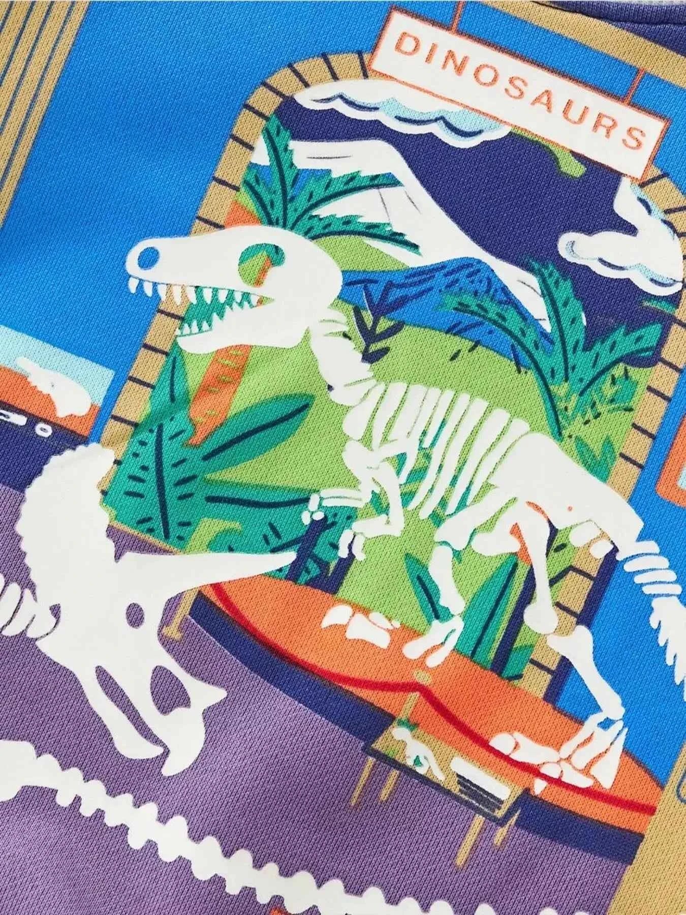 Children's Dinosaur Museum Graphic Crew Neck Sweatshirt