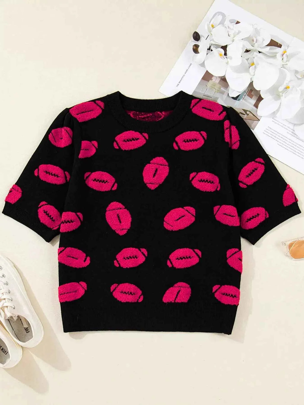 Casual Knit Short Sleeve Sweater