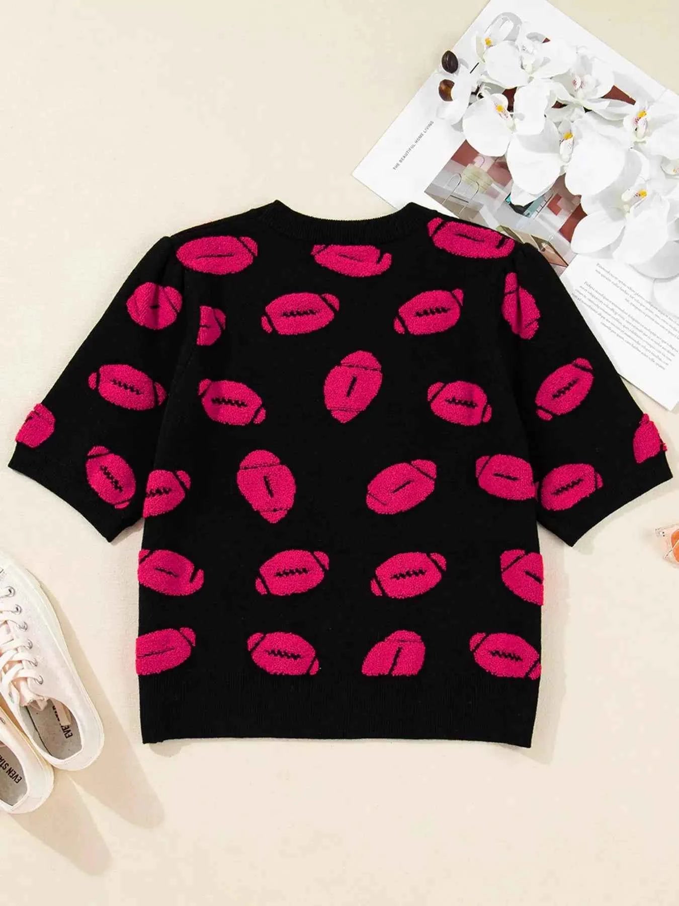 Casual Knit Short Sleeve Sweater