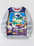 Children's Dinosaur Museum Graphic Crew Neck Sweatshirt