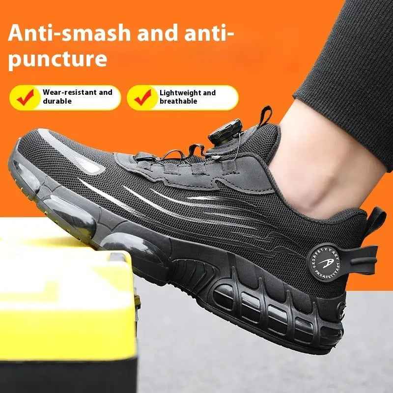 Anti-smash And Anti-puncture Safe Flyknit Work Shoes