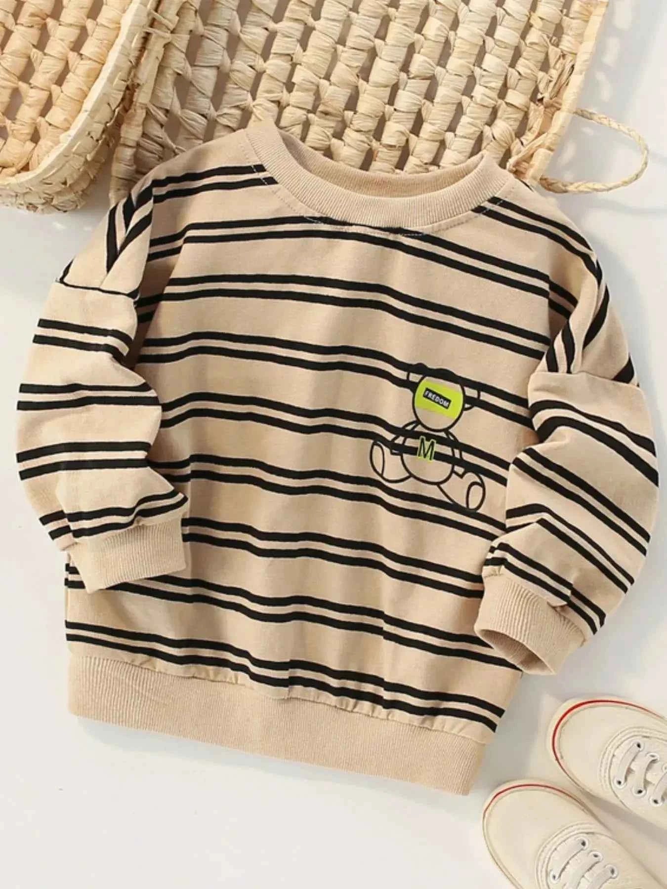 Children's Striped Bear Crew Neck Sweatshirt