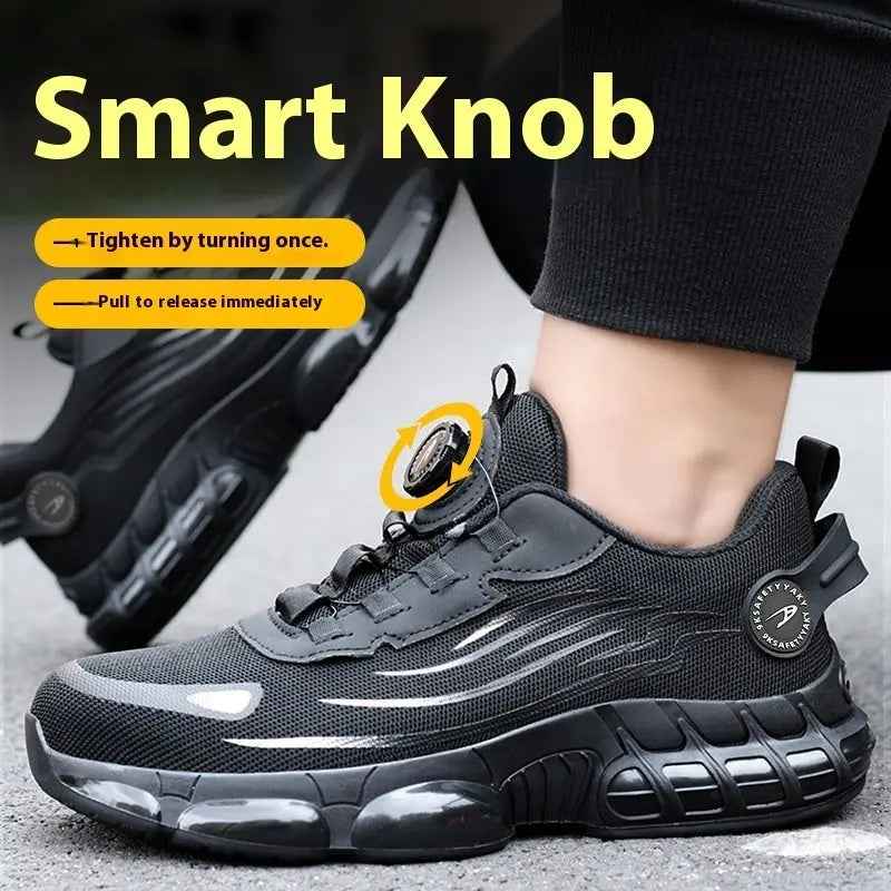 Anti-smash And Anti-puncture Safe Flyknit Work Shoes