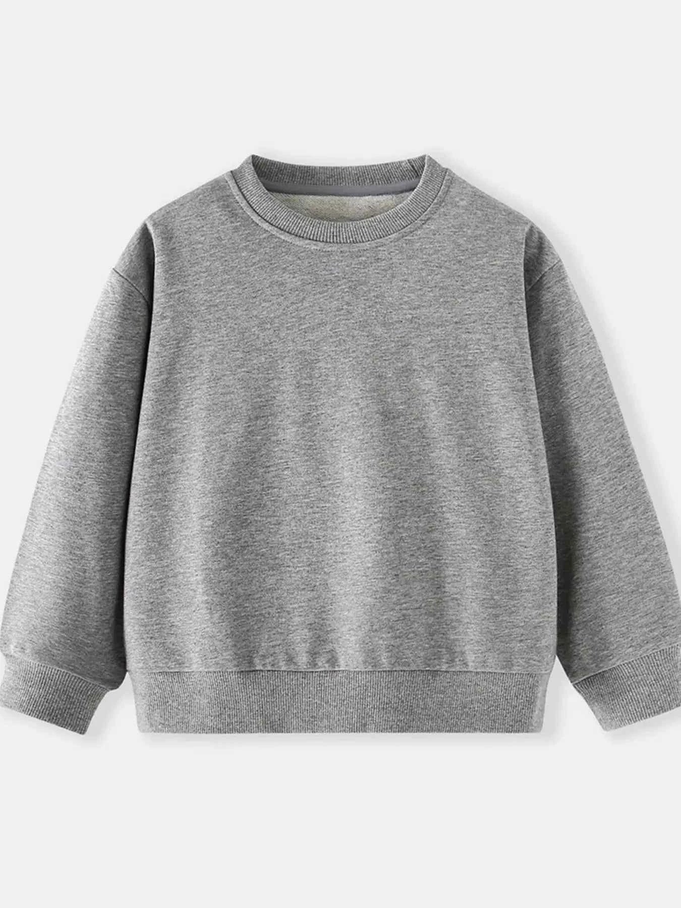 Children's Casual Solid Color Crew Neck Sweatshirt