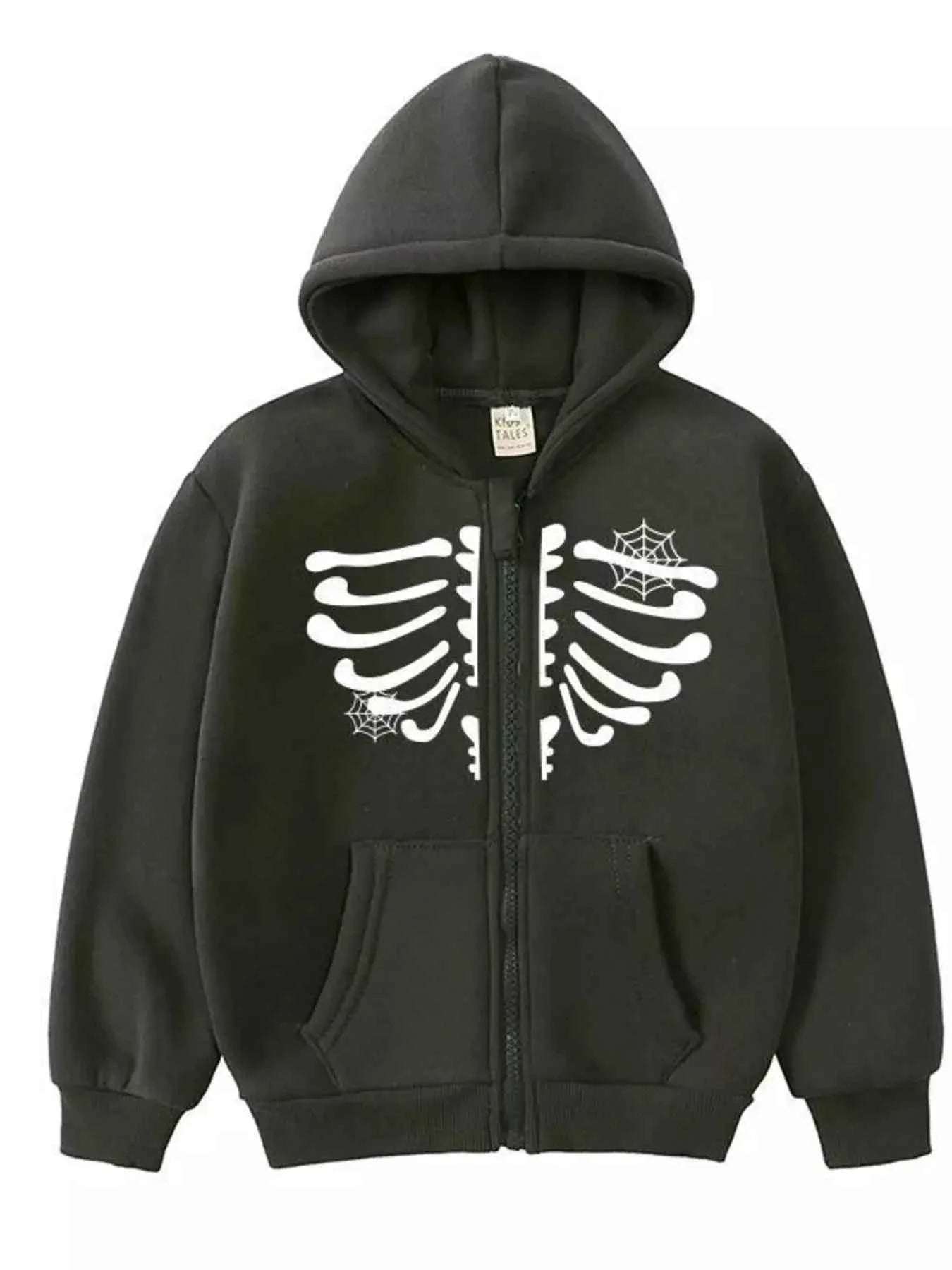 Children's Halloween Skeleton Zip-Up Hoodie