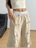 Cargo Wide Leg Pants with Bow 