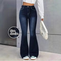 American-style Chic High-waisted Slim-fit Bootcut Jeans - Triple D lifestyle & beauty 2