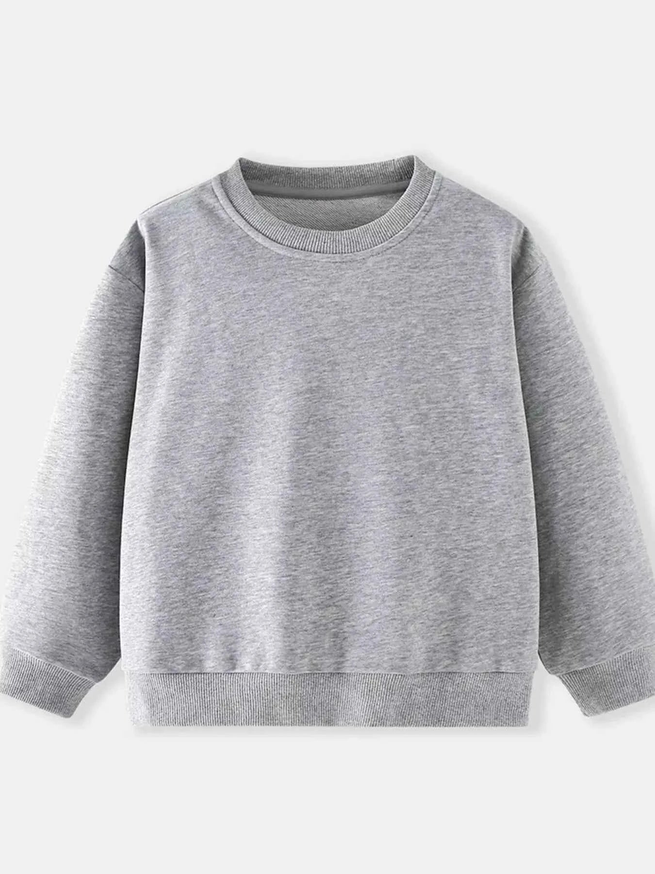 Children's Casual Solid Color Crew Neck Sweatshirt