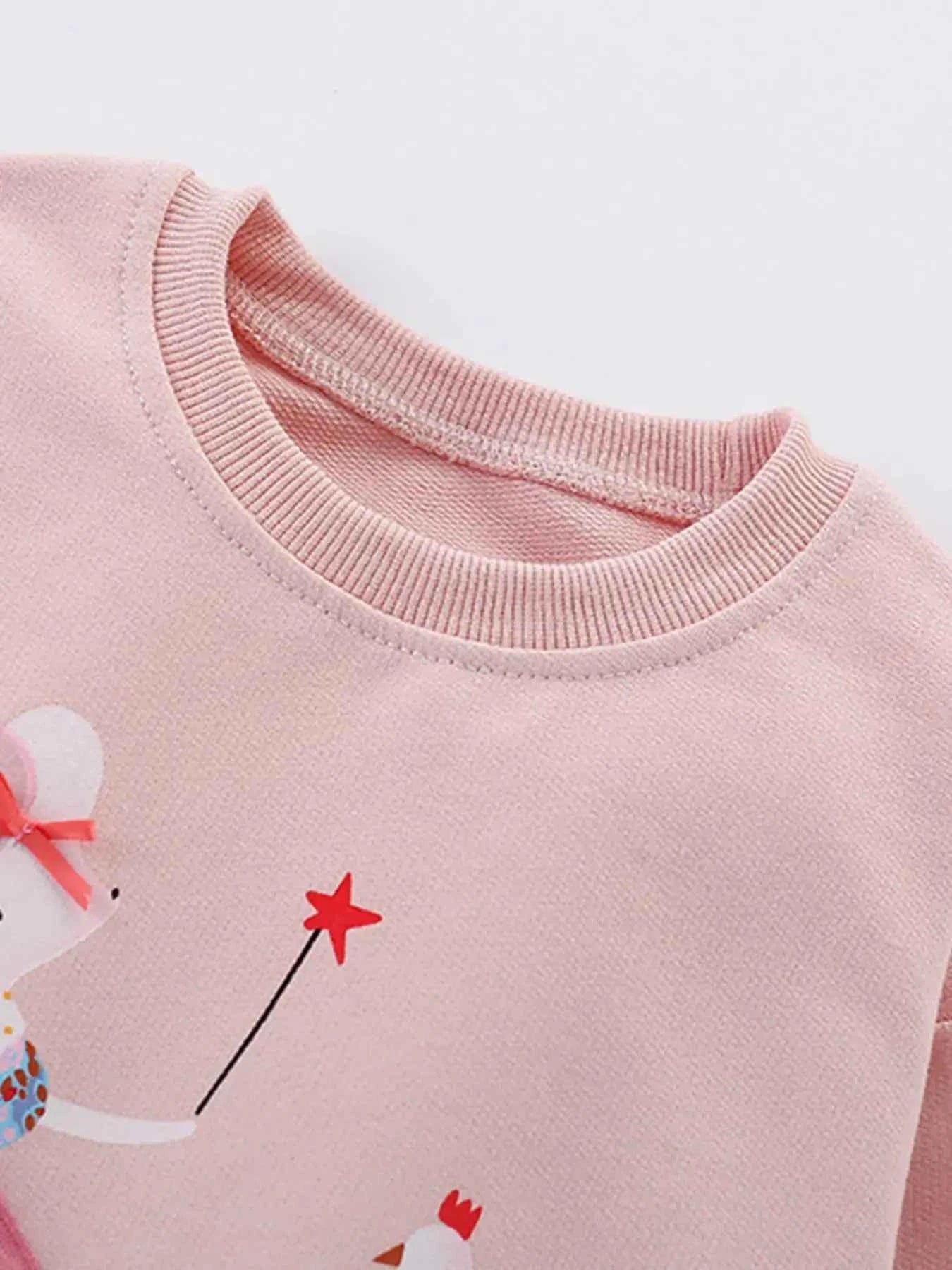 Children's Cartoon Tulle Hem Top and Pants Set