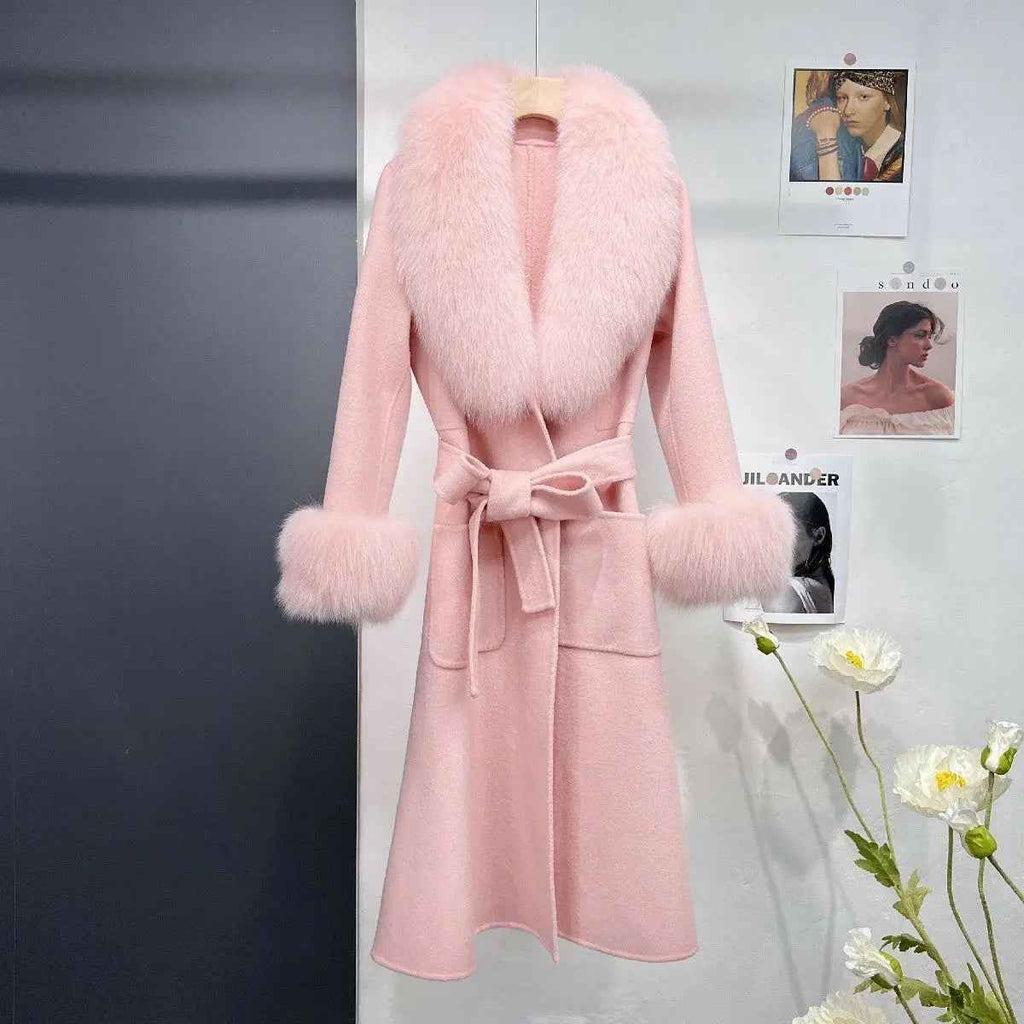 Autumn And Winter Fur Coat Wool Double-sided Coat Women's Long