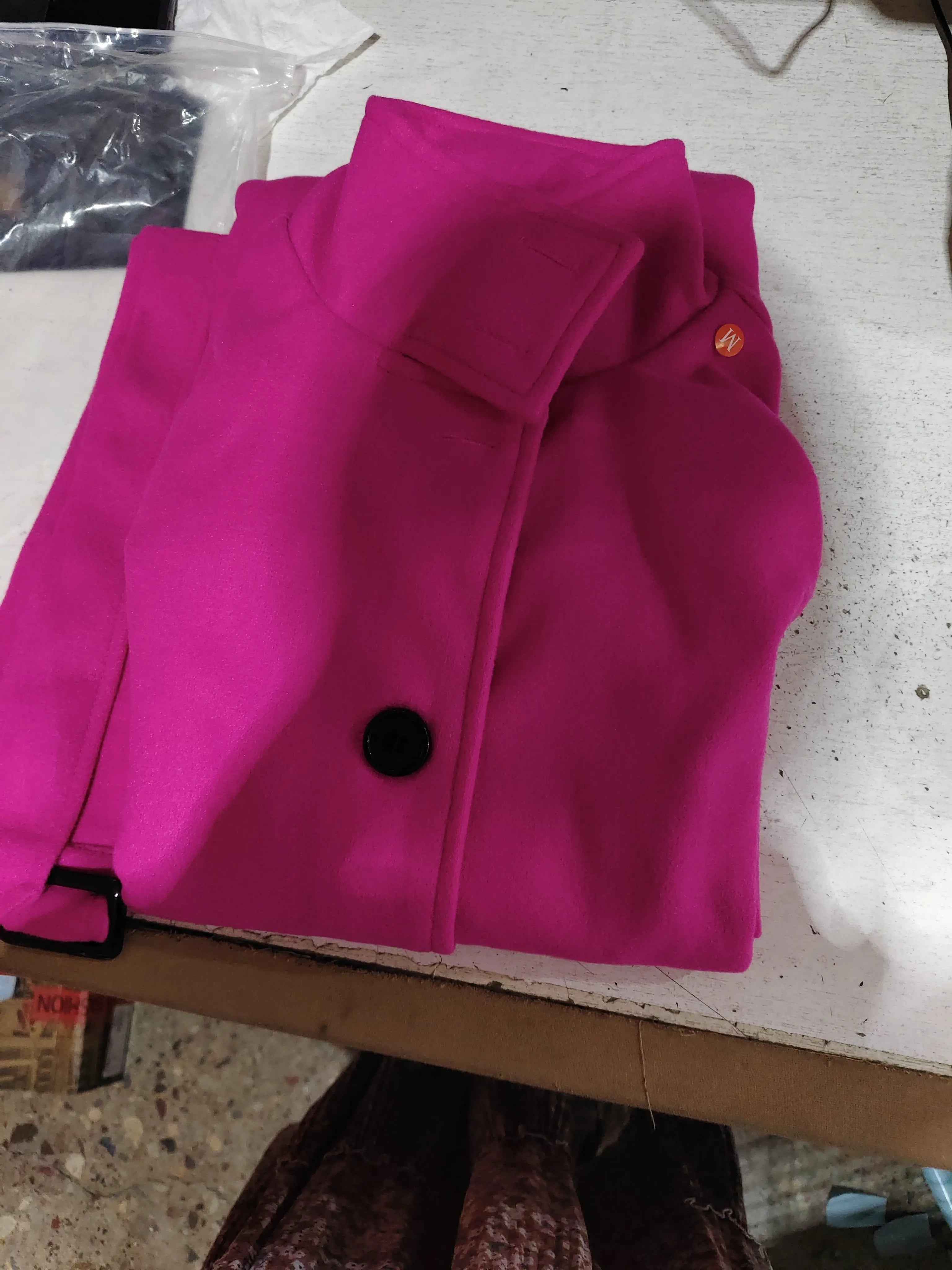 Autumn Winter New Woolen Coat Women's Slim Fit Cardigan Large Coat Women Long Sleeve Single Breasted Stand Collar Woolen Coat