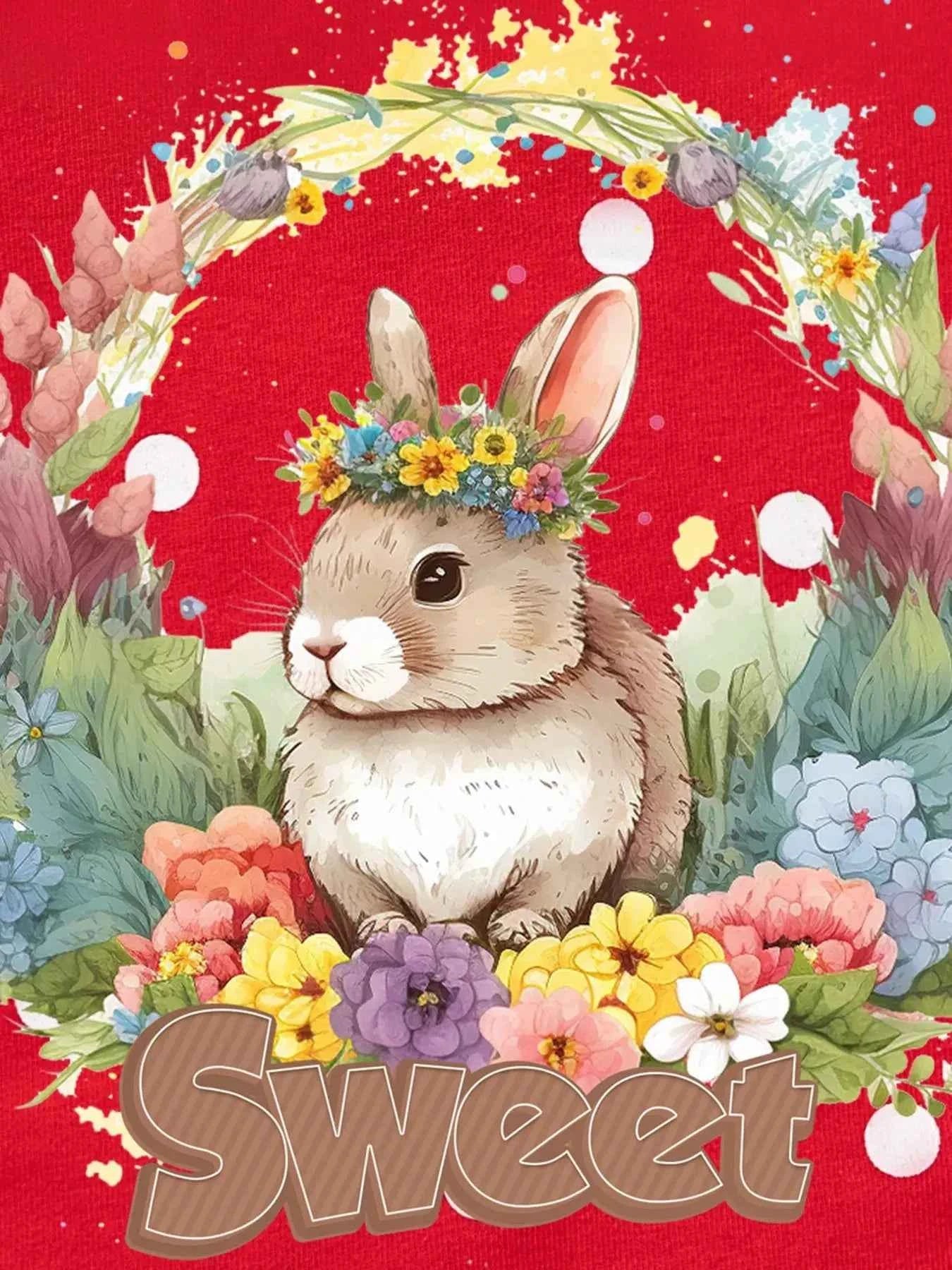 Children's Cute Bunny Crew Neck Sweatshirt