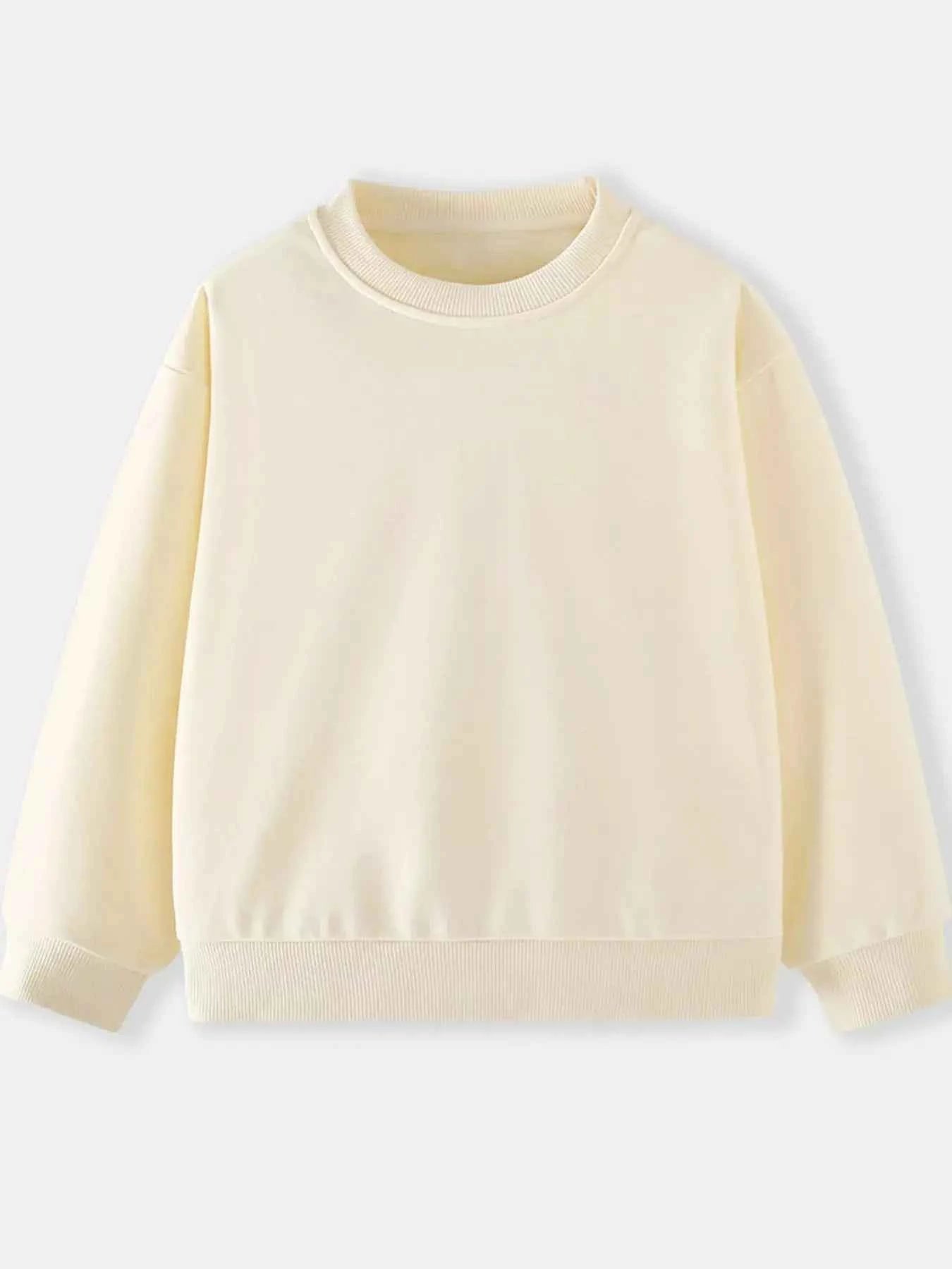 Children's Casual Solid Color Crew Neck Sweatshirt