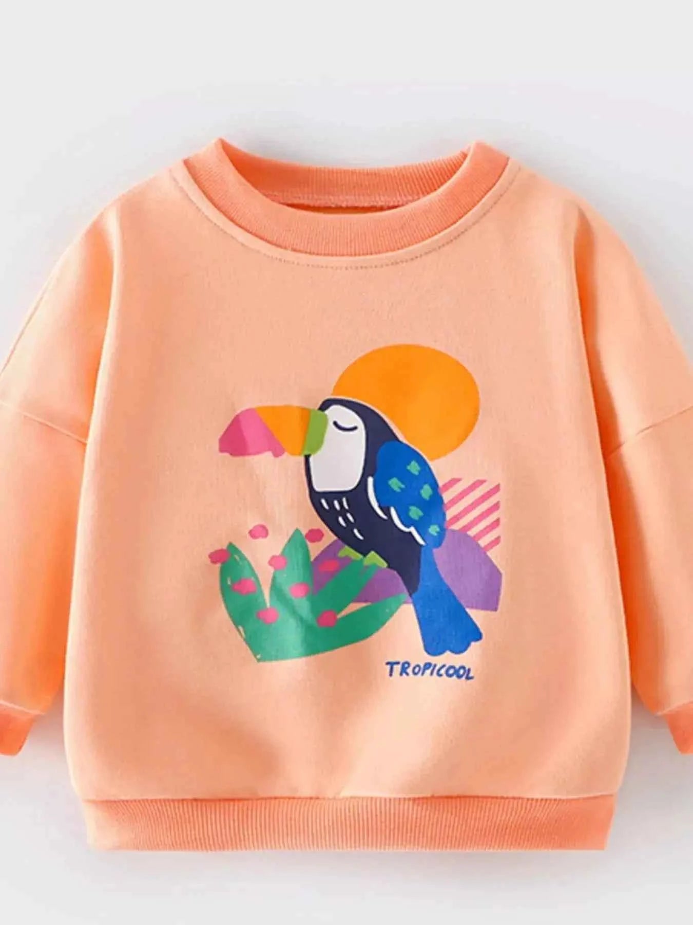 Children's Bird Graphic Crew Neck Sweatshirt