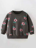 Children's Floral Print Crew Neck Sweatshirt
