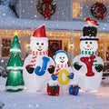 8FT Lighted Christmas Inflatable Decoration, Inflatable Snowman Family With JOY And Xmas Tree, Funny Blow Up Yard Decorations With Built-in LED Lights For Holiday Party Front Yard Lawn Garden Decor