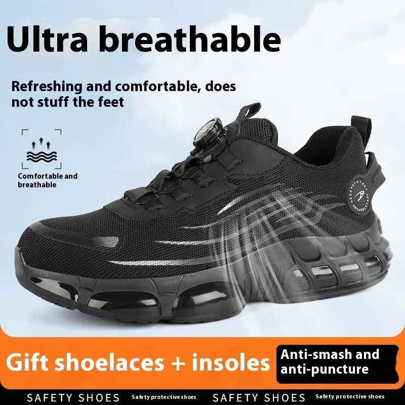 Anti-smash And Anti-puncture Safe Flyknit Work Shoes