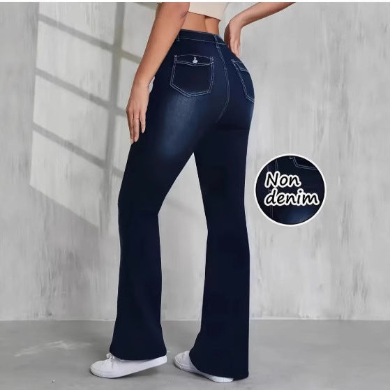 American-style Chic High-waisted Slim-fit Bootcut Jeans - Triple D lifestyle & beauty 2