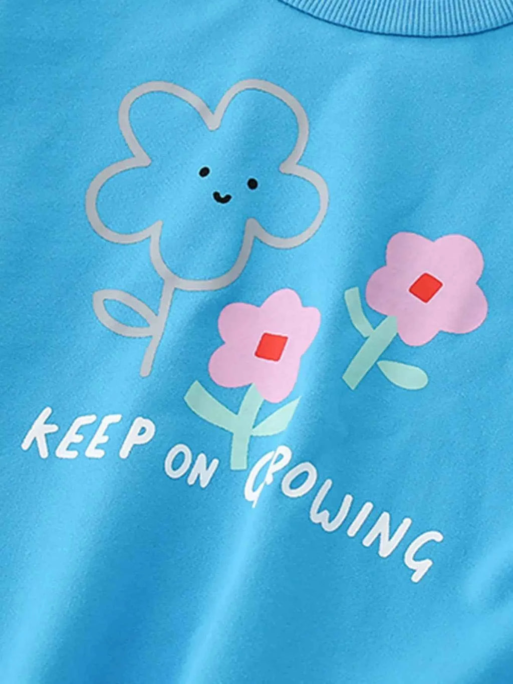 Children's Floral Crew Neck Casual Sweatshirt