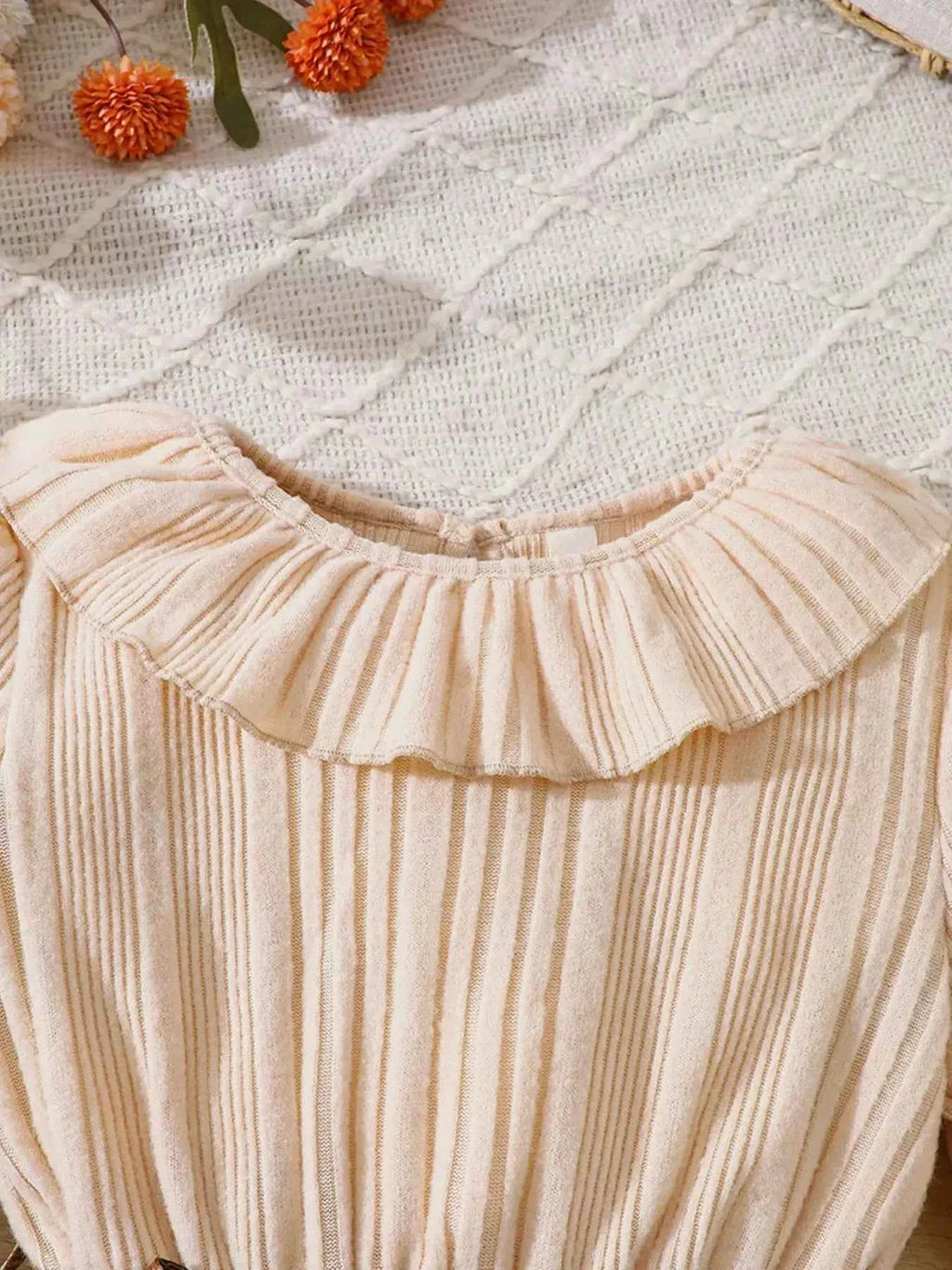 Children's Leopard Print Ruffle Collar Long Sleeve Dress